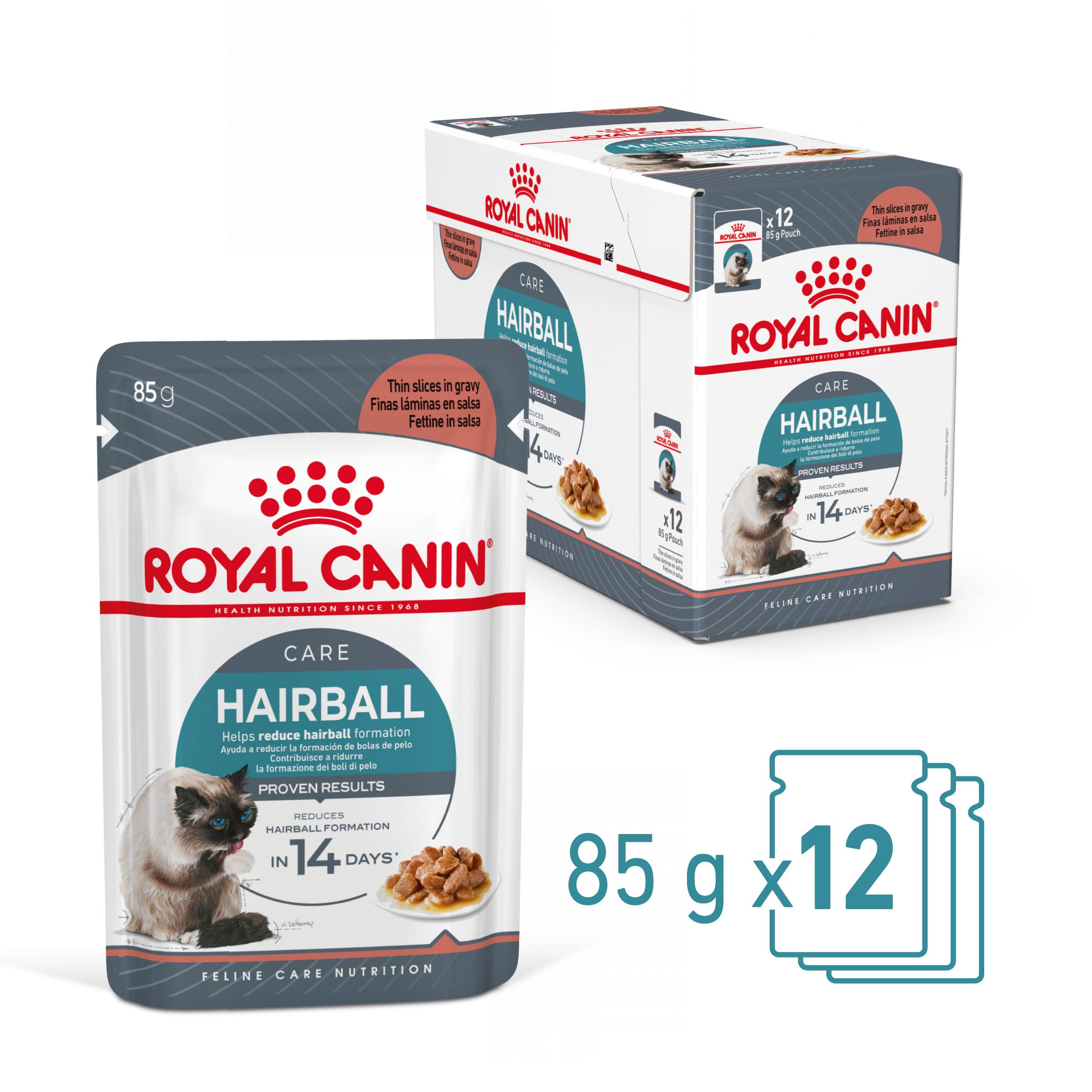 Royal Canin Hairball Care in Gravy (émincés en sauce) - Aliment pour chats adultes. (émincé en sauce) - 12x85g