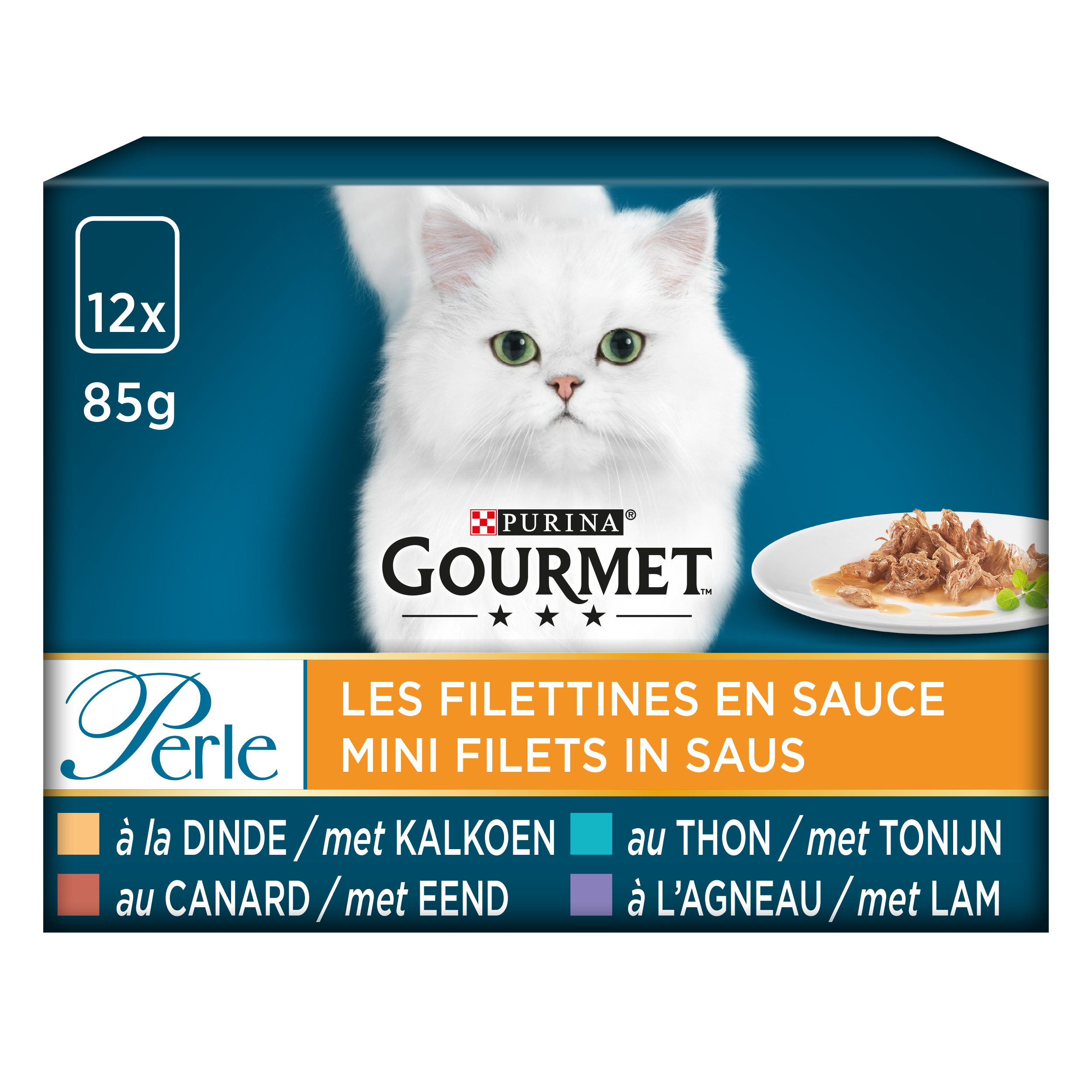 Gourmet Perle Chat Filettines En Sauce  12X85G
