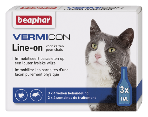 Beaphar Vermicon Line-On Chat Pour Chat 3 X 1Ml 