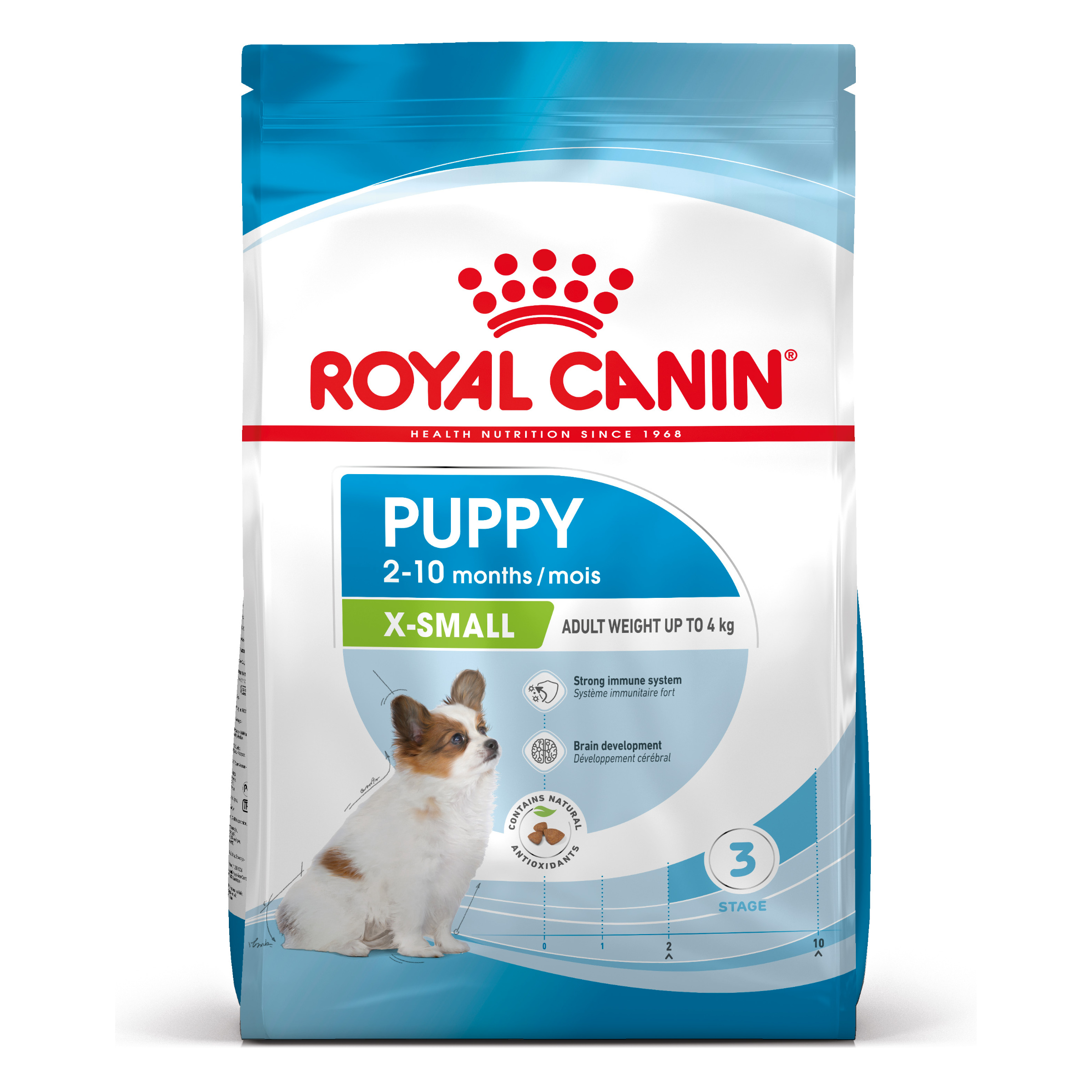 Royal Canin X-S Puppy - Aliment pour chiots de toutes petites races (poids adulte jusqu'à 4 kg) - Jusqu'à 10 mois - 3kg
