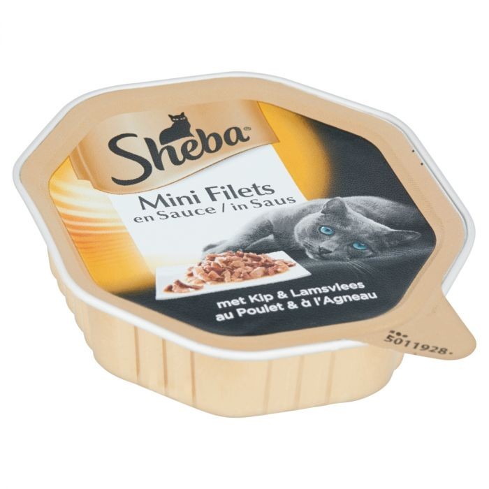 Sheba Kattenvoeding Mini Filets Kuipje In Saus Met Kip & Lamsvlees 85 G