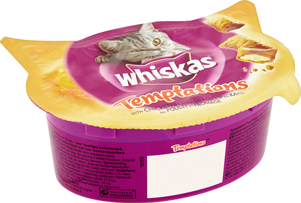Whiskas Snacks Temptations au poulet & fromage pour chat (60g) acheter à  prix réduit