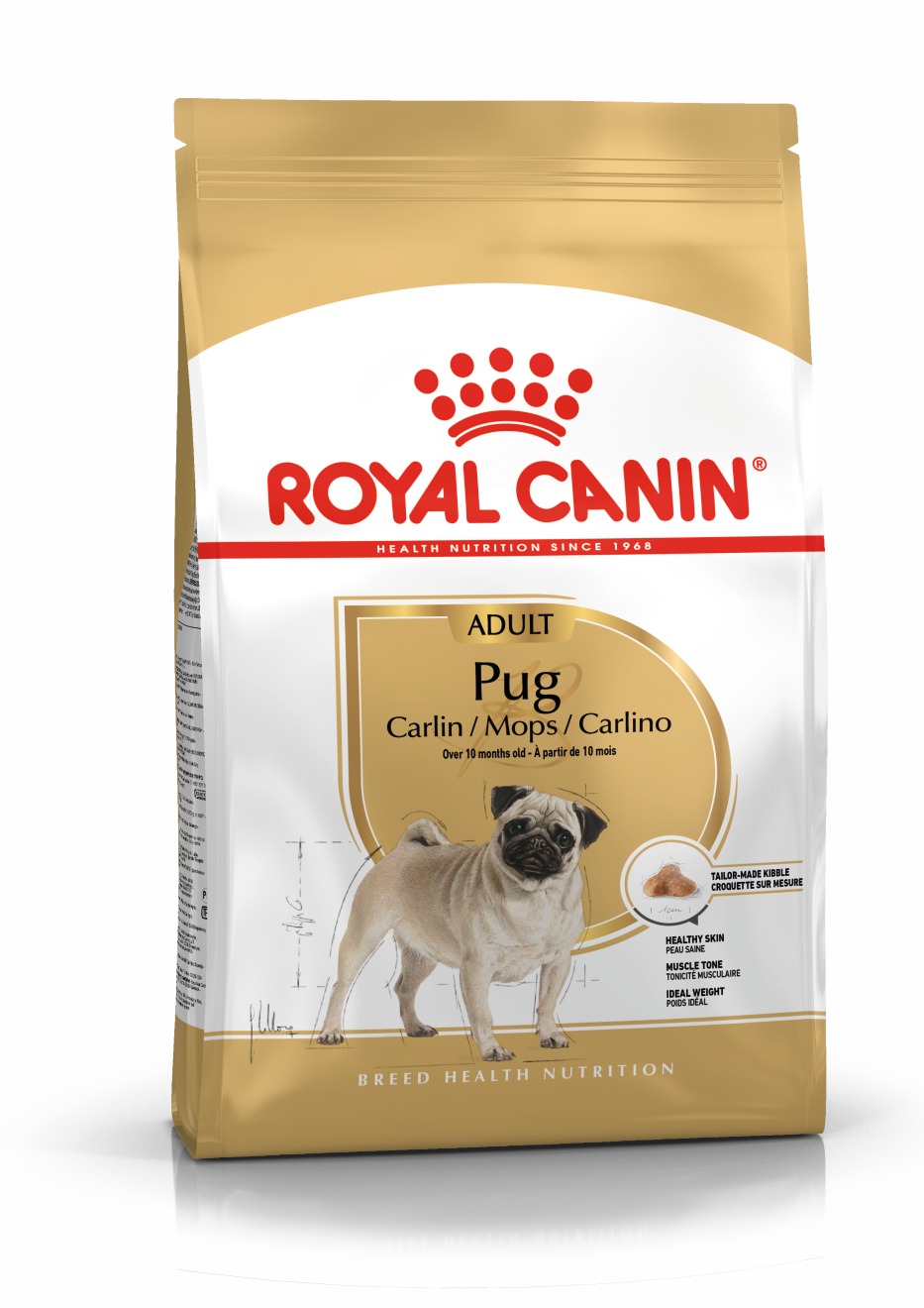 Royal Canin Pug Adult - Aliment pour chien Carlin adulte et mature -À partir de 10 mois - 1,5kg