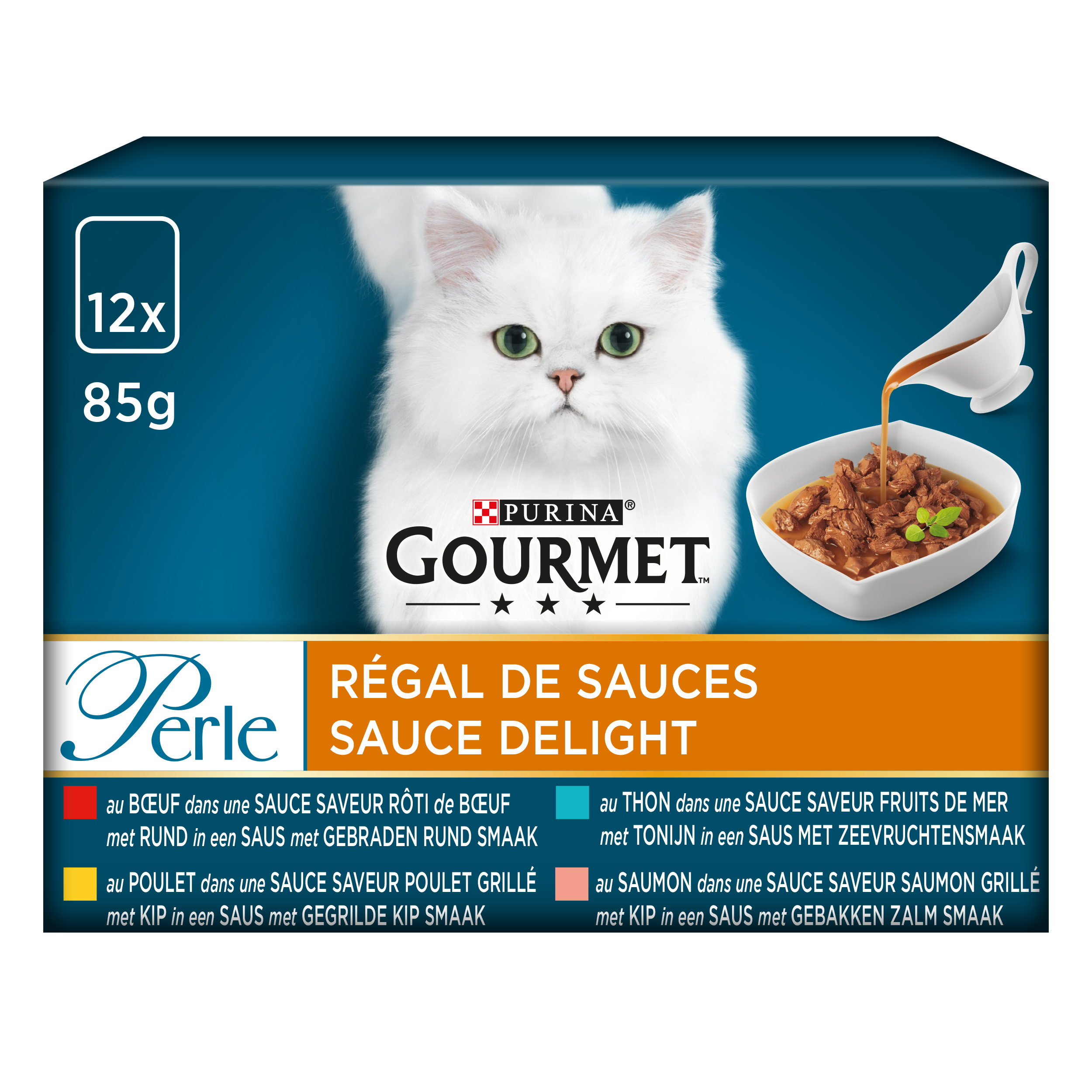 Gourmet Perle Chat Régal De Sauces  12X85G