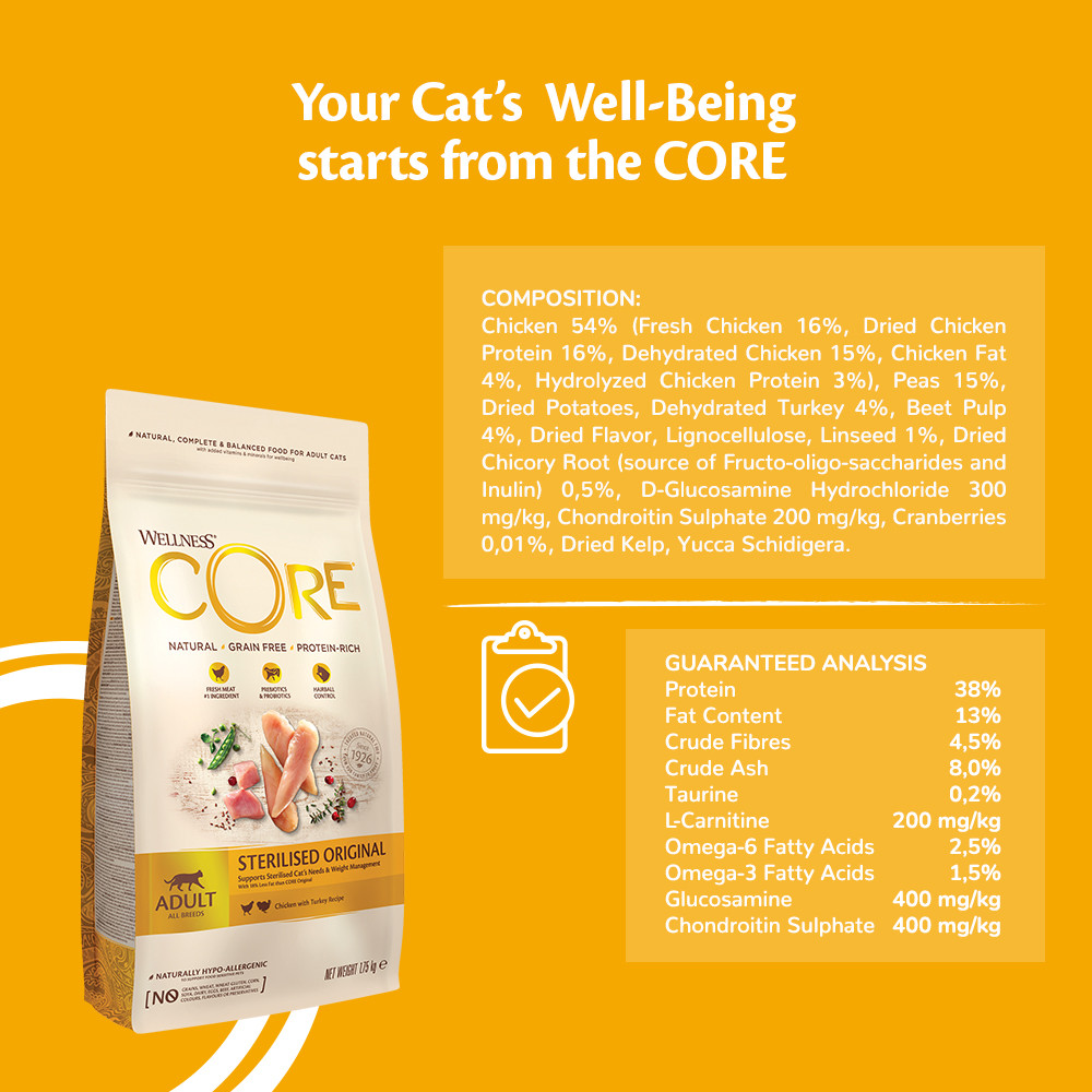 Wellness Core Grain Free Sterilized Original Cat 4Kg