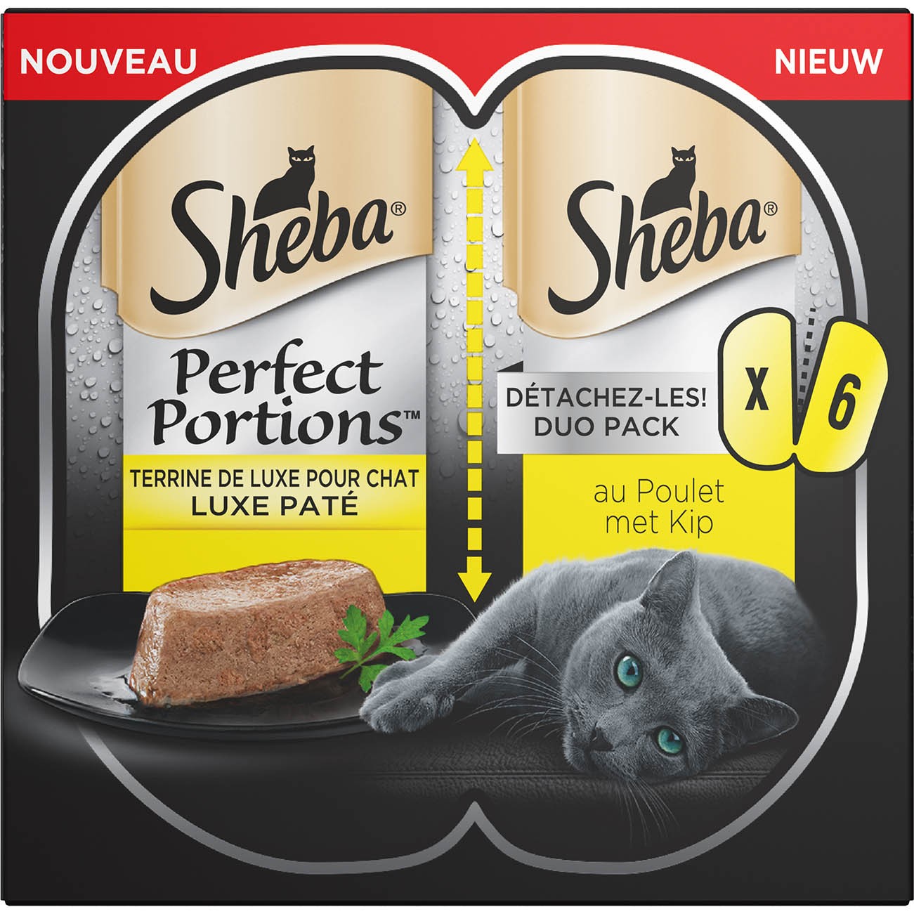 3X(2X37.5G) She Perf Portions Luxe Pate Poulet