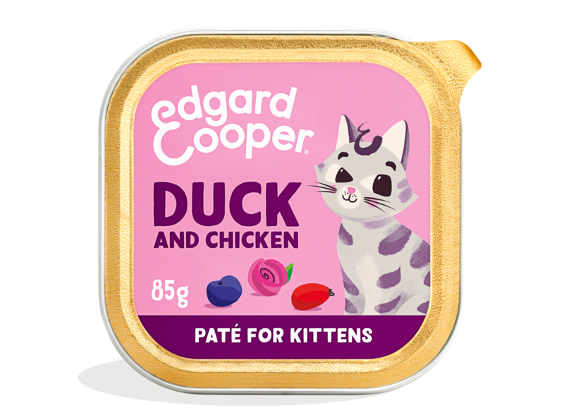EDGARD&COOPER CHAT E CHATON PATE CANARD/POULET 85G 