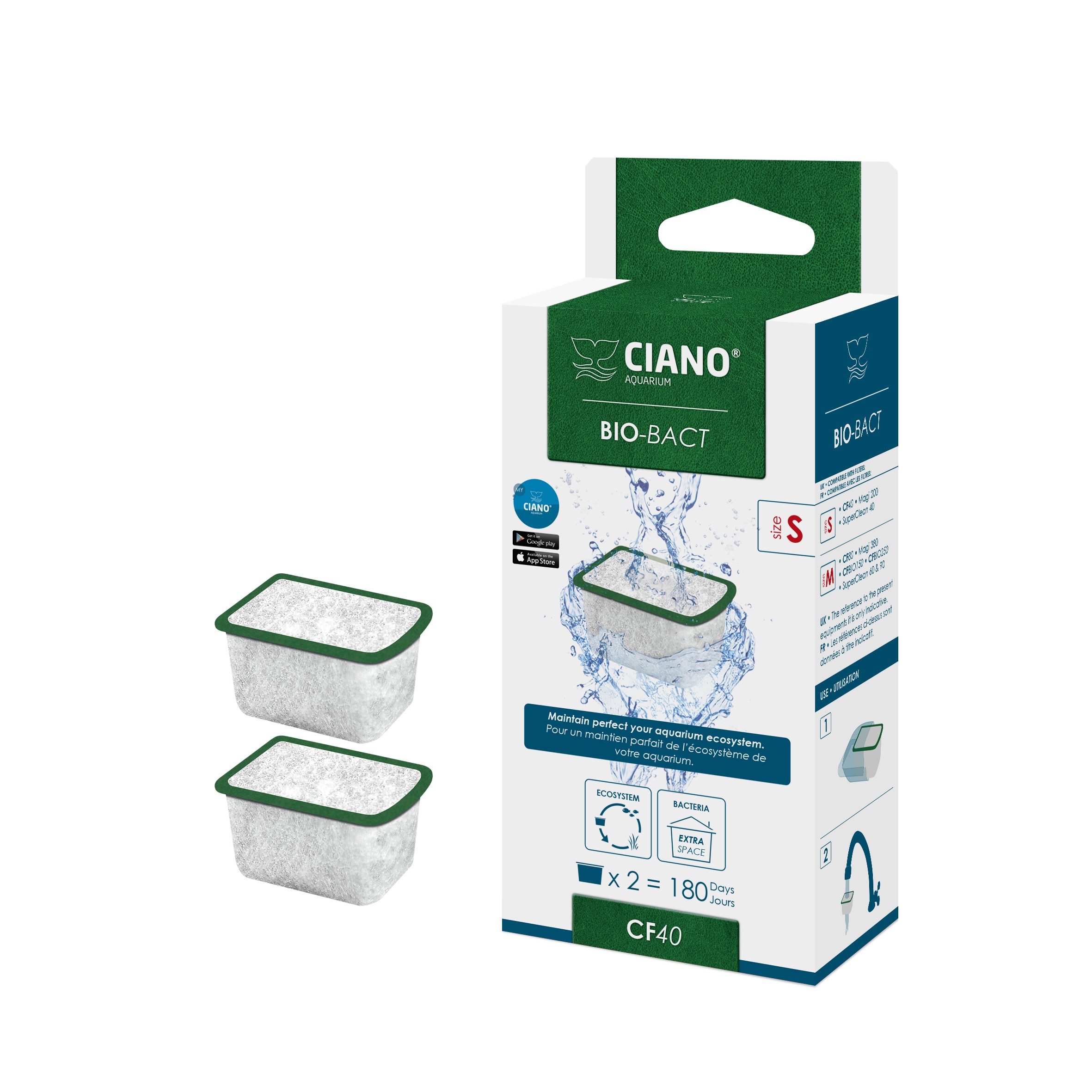 Ciano Bio-Bact Small 2St 3,8X3X2,3Cm Groen