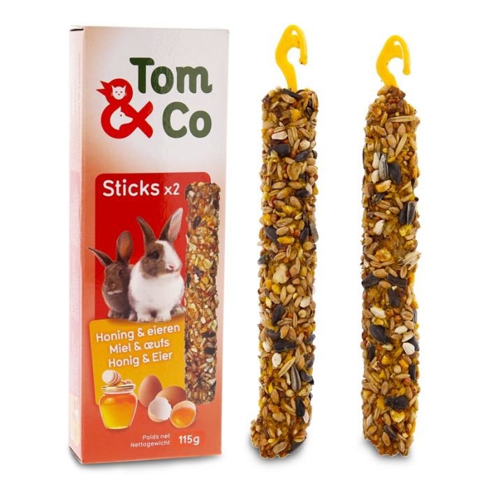Tom&Co 2 Sticks Konijn Honing&Eieren 115G