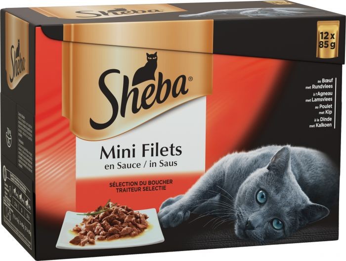Sheba Kattenvoeding Mini Filets Versheidszakjes Traiteur In Saus 12 X 85 G