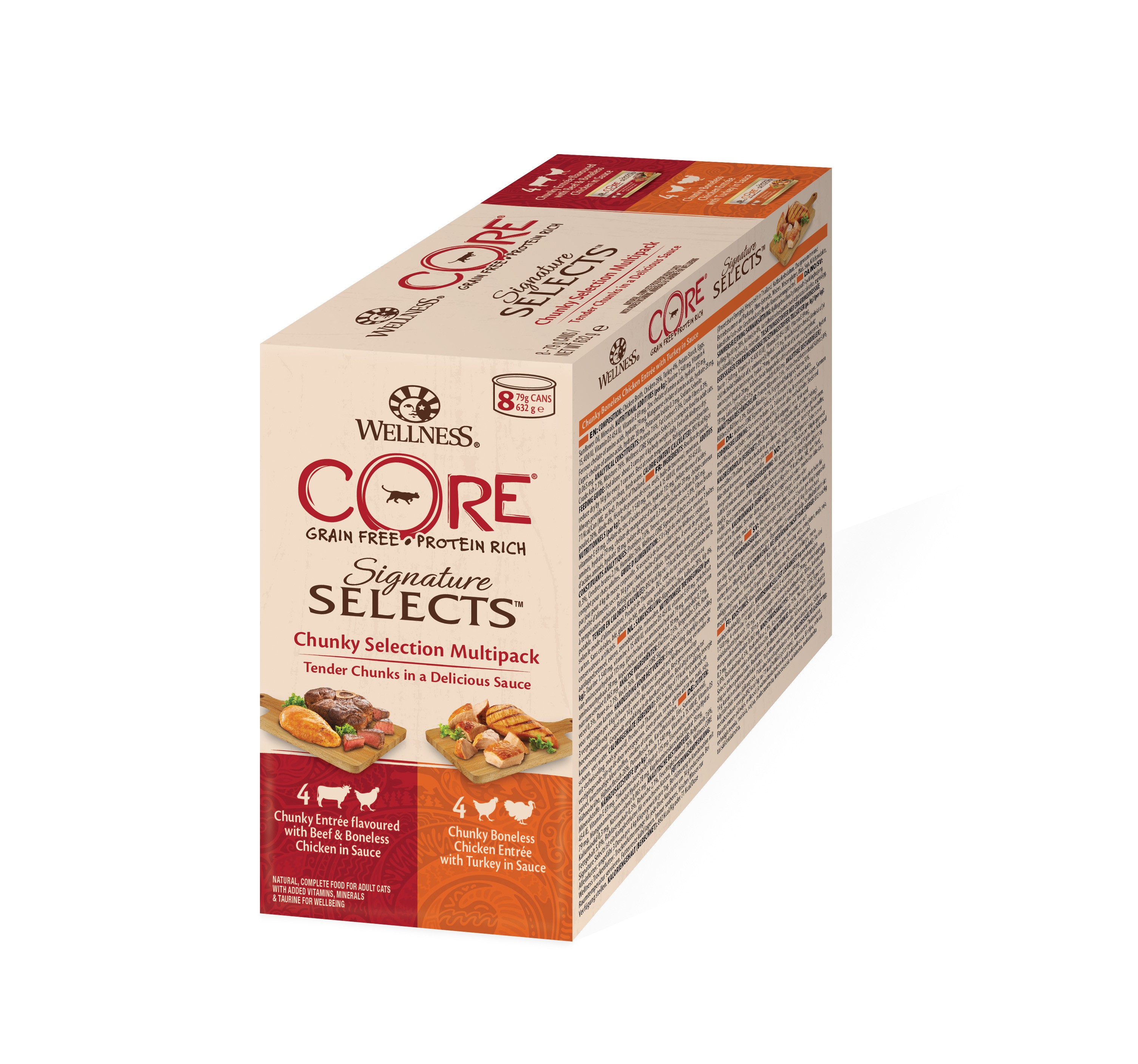 Wellness Core Grain Free Signature Selects Boeuf Sauce Multipack 8X79G Pour Chat