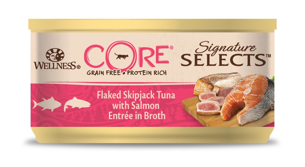 Wellness Core Grain Free Signature Selects Flaked Thon Skipjack & Saumon 79Gr Pour Chat