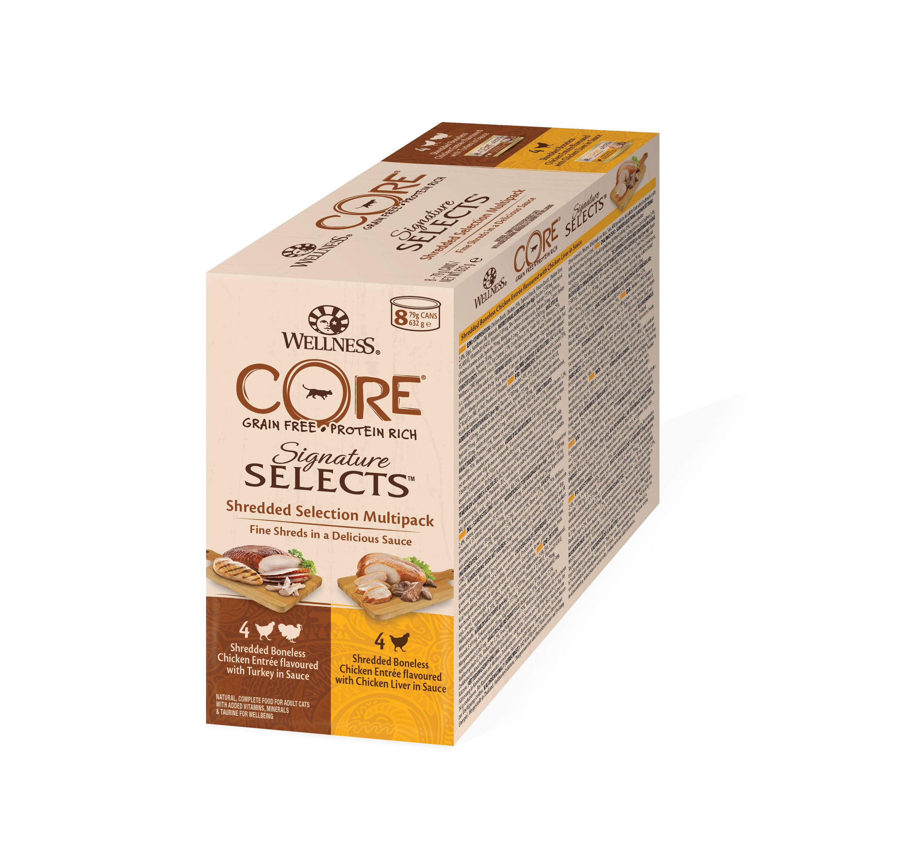 Wellness Core Grain Free Signature Selects Poulet & Dinde Multipack 8X79G Pour Chat