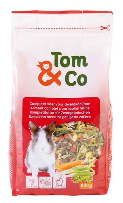 Tom&Co Aliment Complet Lapin Nain 800Gr
