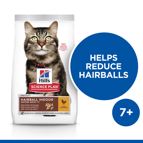 Hill's Science Plan Adult Hairball Indoor croquettes pour chat âgé d'intérieur au poulet 1.5 kg