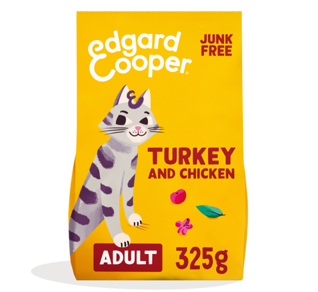 EDGARD&COOPER CHAT E ADULT DINDE/POULET 325G