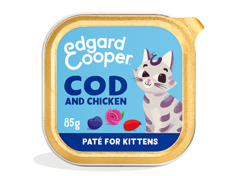 EDGARD&COOPER CHAT E CHATON PATE CABILLAUD/POULET 85G 