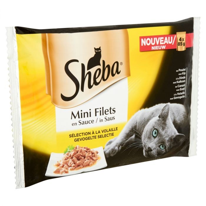 Sheba - Mini Filets en gelée - Sélection à la volaille - Chats adultes
