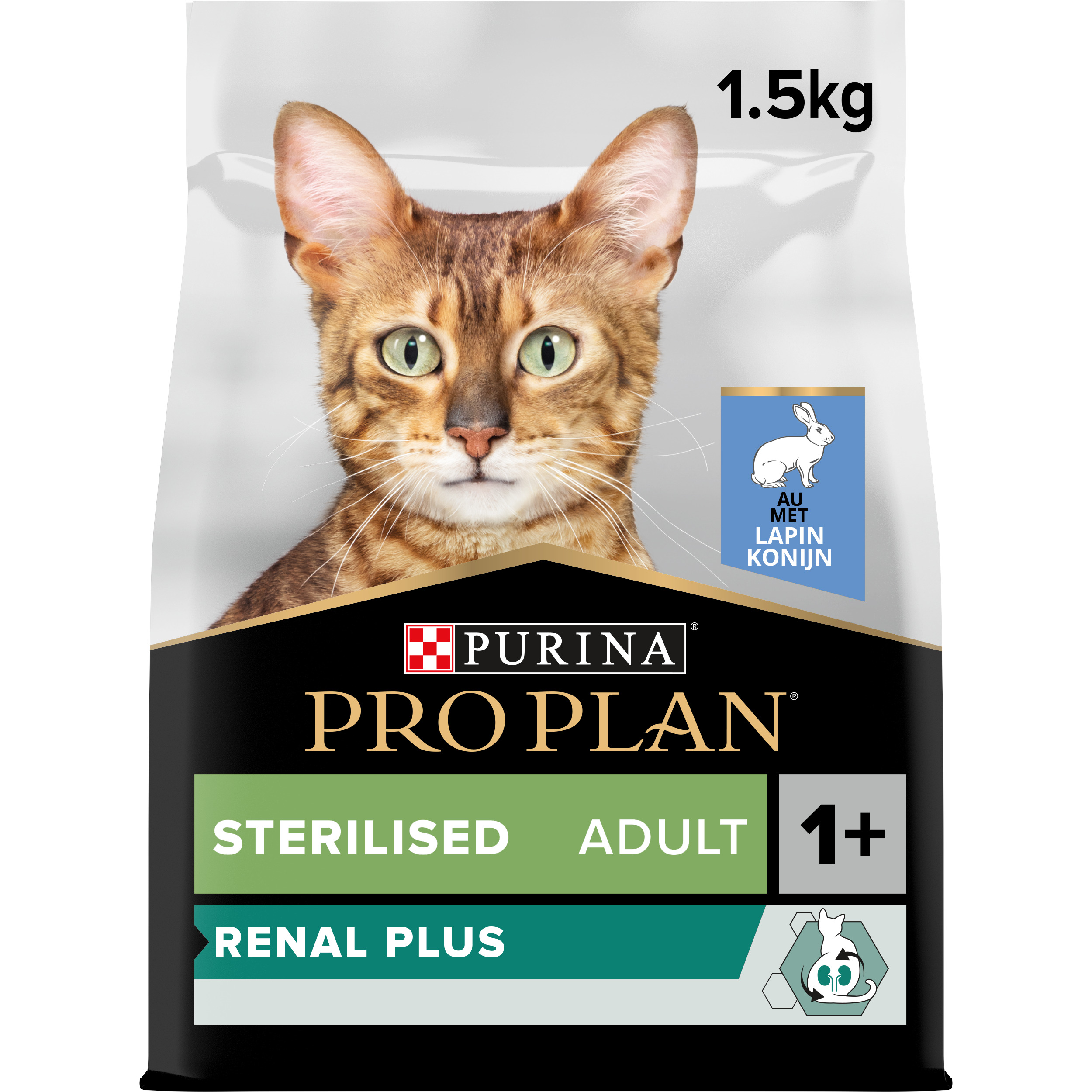 Kattenvoer Renal Plus (Adult / Sterilised) Konijn 1,5kg