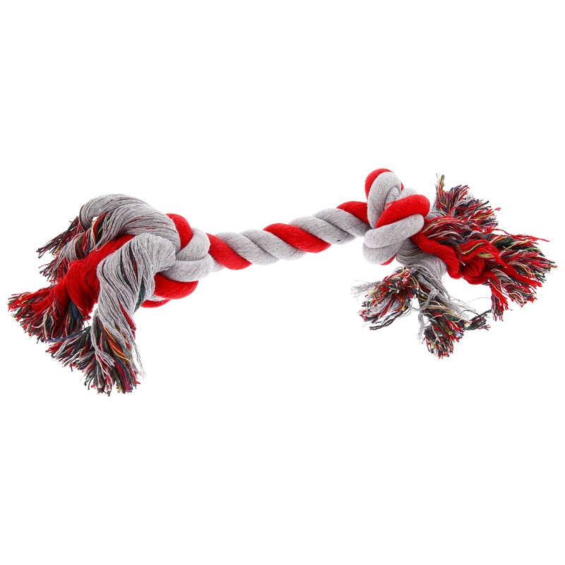 Tom&Co Cord Coton 2 Noeuds Large Rouge/Gris 