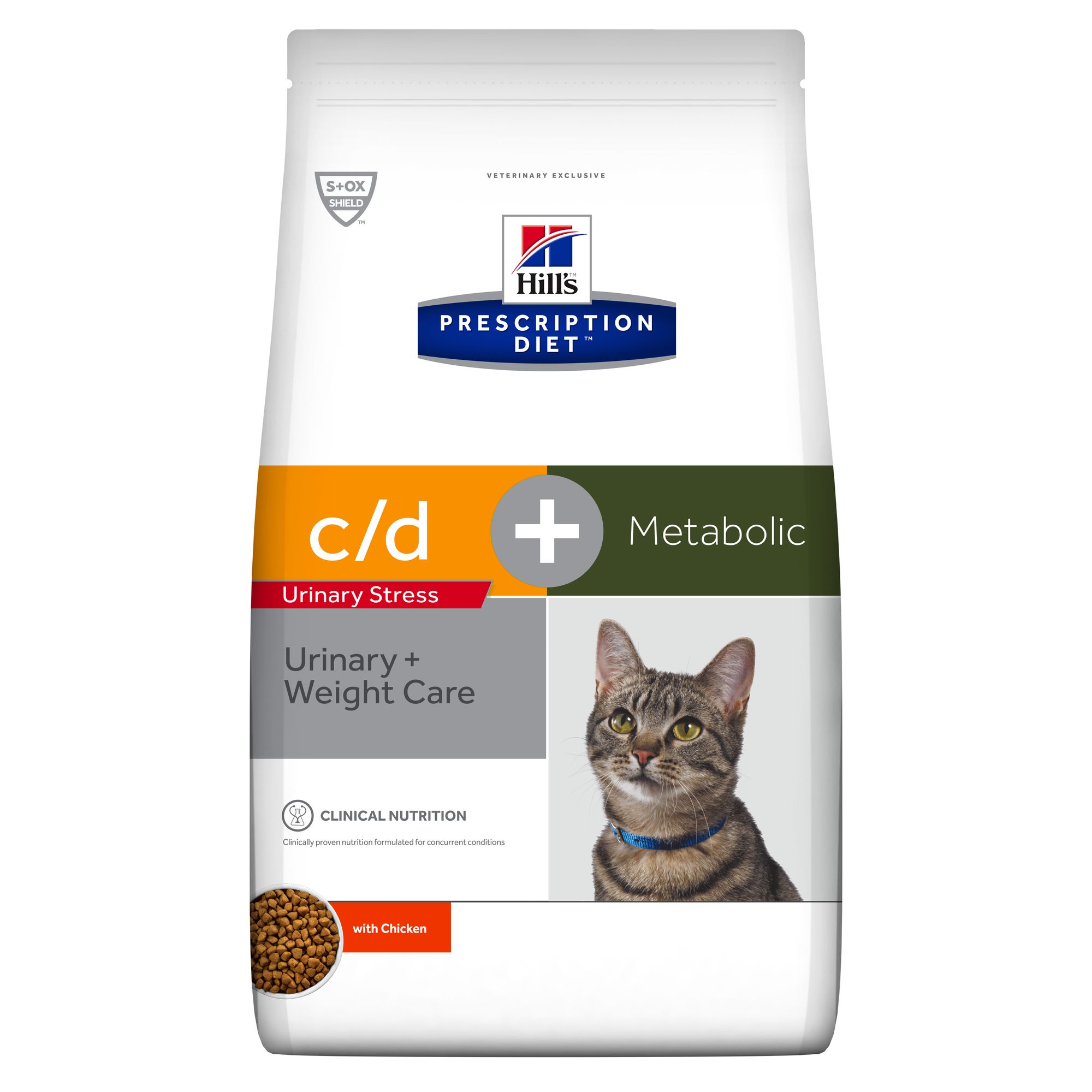 Hill's Prescription Diet c/d Urinary Stress Multicare+Metabolic Croquettes pour Chat au Poulet 8 kg