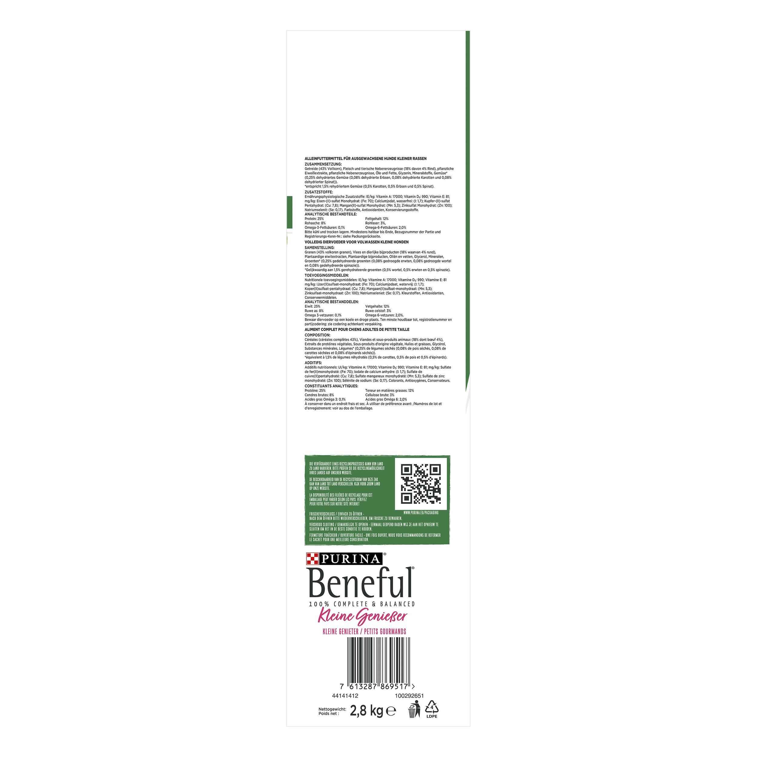  BENEFUL PETIT GOURMAND Céréales, viandes (boeuf)  2,8kg