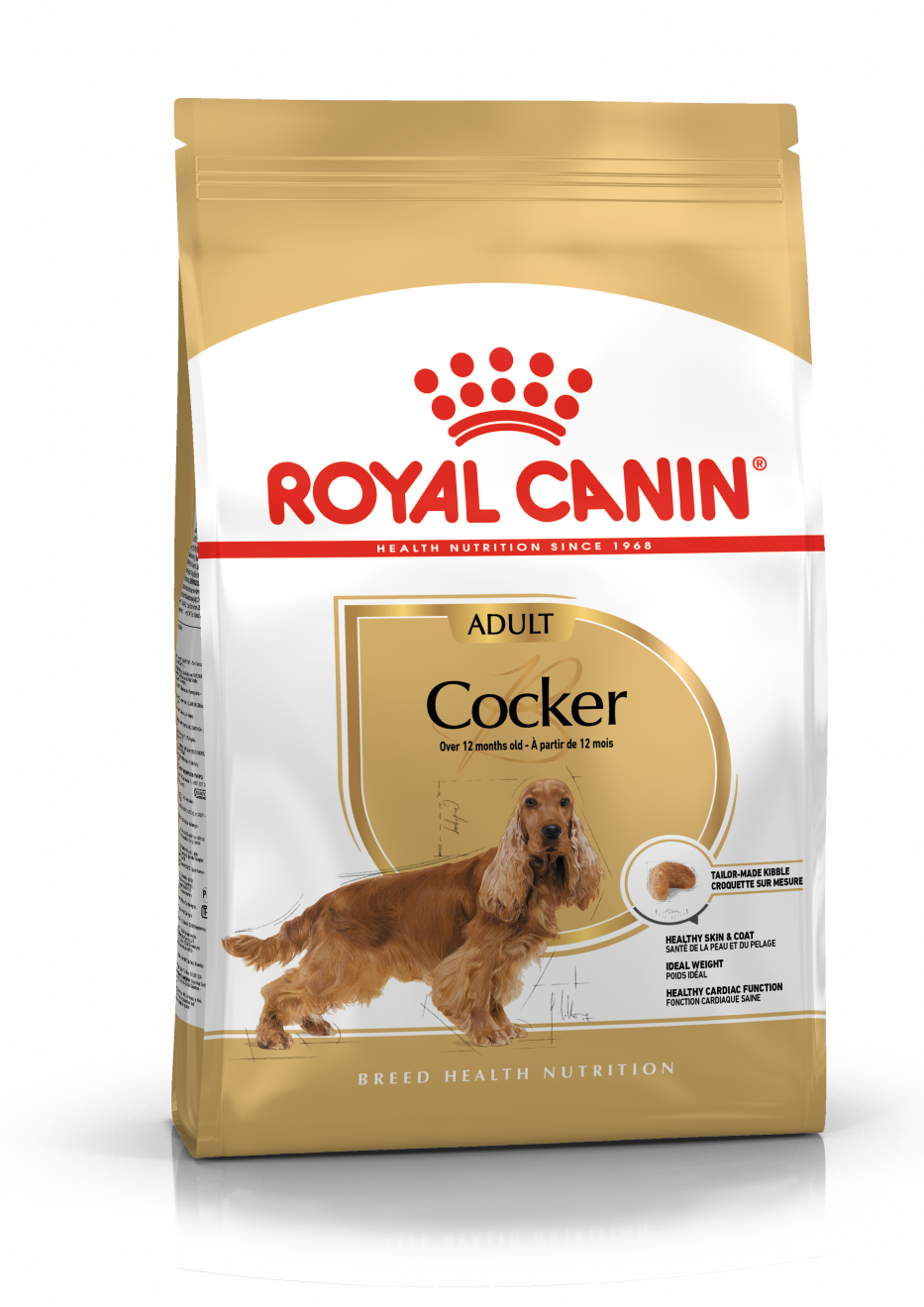 Royal Canin Cocker Adult - Aliment pour chien Cocker anglais ou américain, adulte et mature -À partir de 12 mois - 3kg