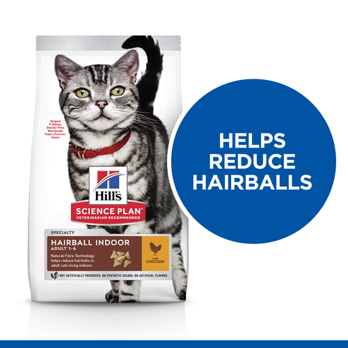 Hill's Science Plan Adult Hairball Indoor croquettes pour chat d'intérieur au poulet 1.5 kg