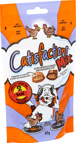 Catisfactions Mix Snacks Met Kip Met Eend 60 G