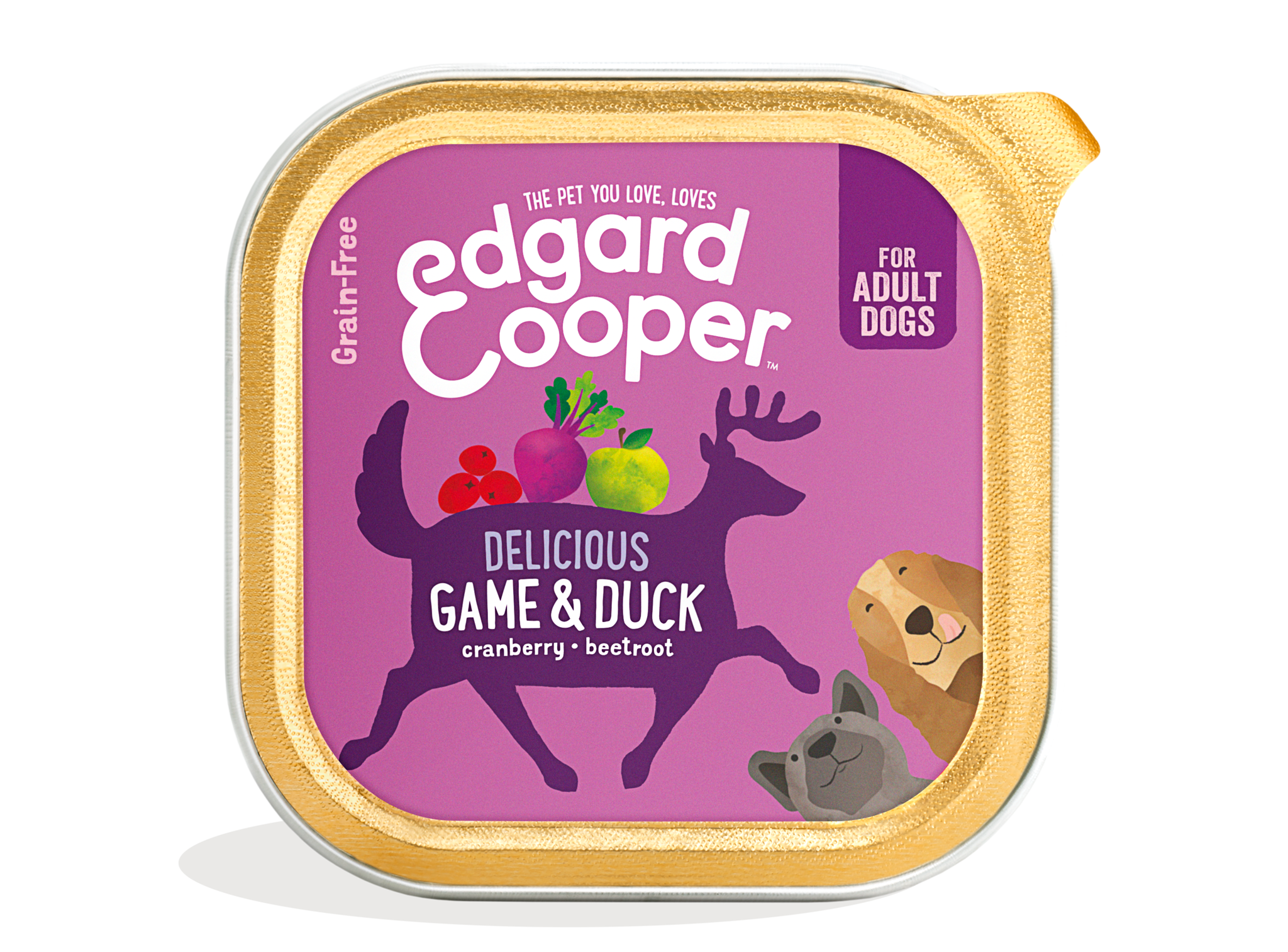 Edgard & Cooper Wild & eend met veenbes, rode biet & zoete aardappel  Adult 300 gr