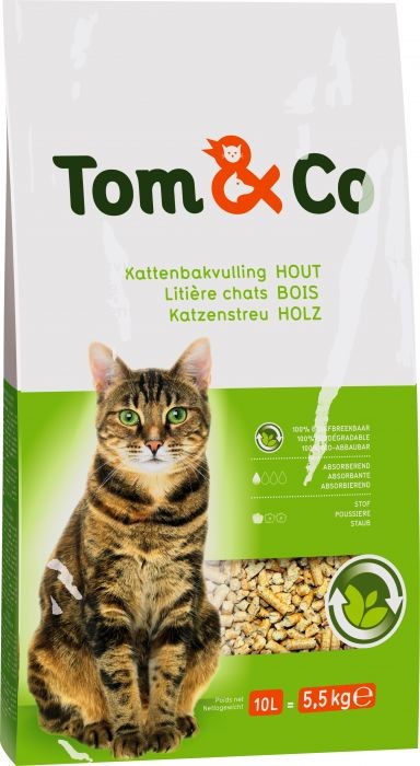 Kattenbakvulling Tom&Co Bois 10l