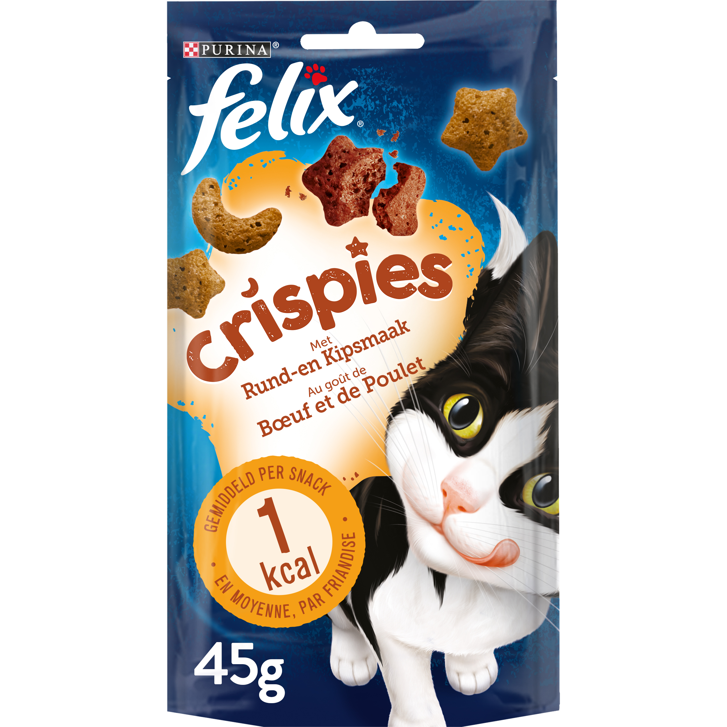 Felix Crispies Boeuf Et Poulet Snack Chat 45G