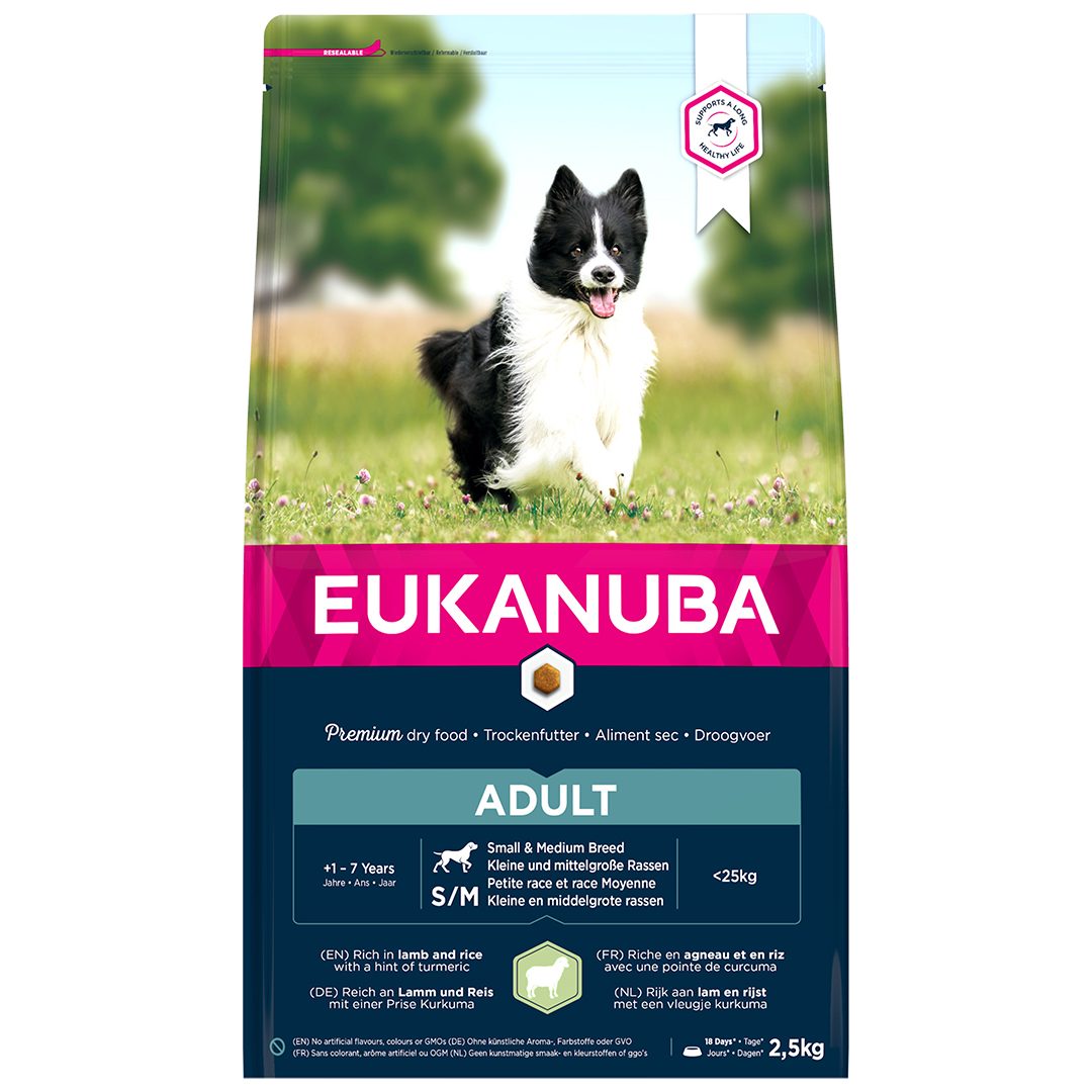 Eukanuba Euk Dog Adult Sm&Med Lamb&Rice 2,5Kg  