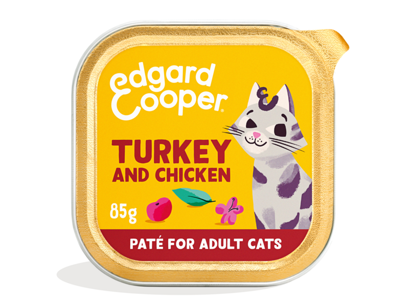 EDGARD&COOPER CHAT E ADULT PATE DINDE/POULET 85G 