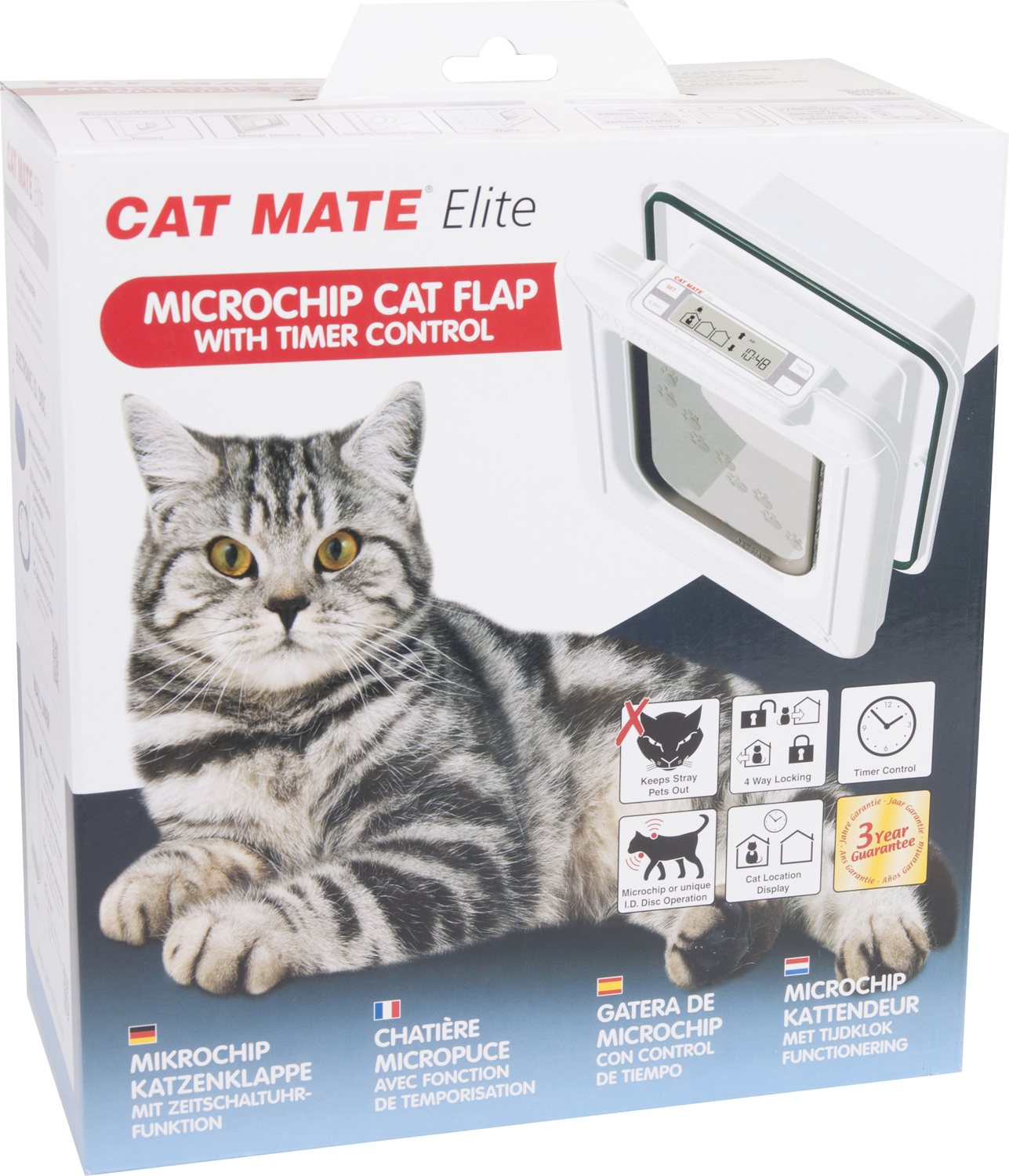  Cat Mate Elite Puce Porte+Minut.  Blanc