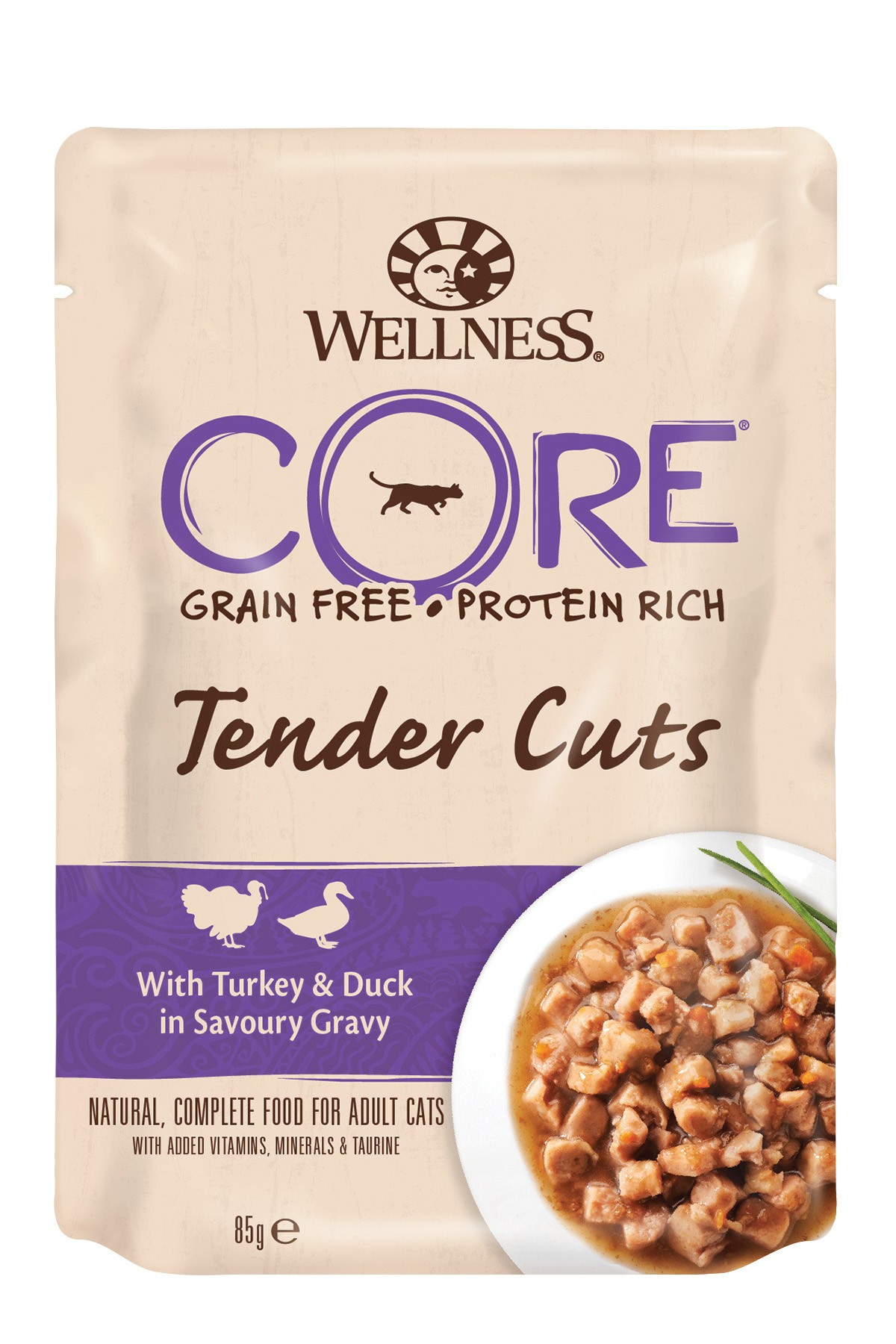 Wellness Core Grain Free Tender Cuts Dinde & Canard 85G Pour Chat
