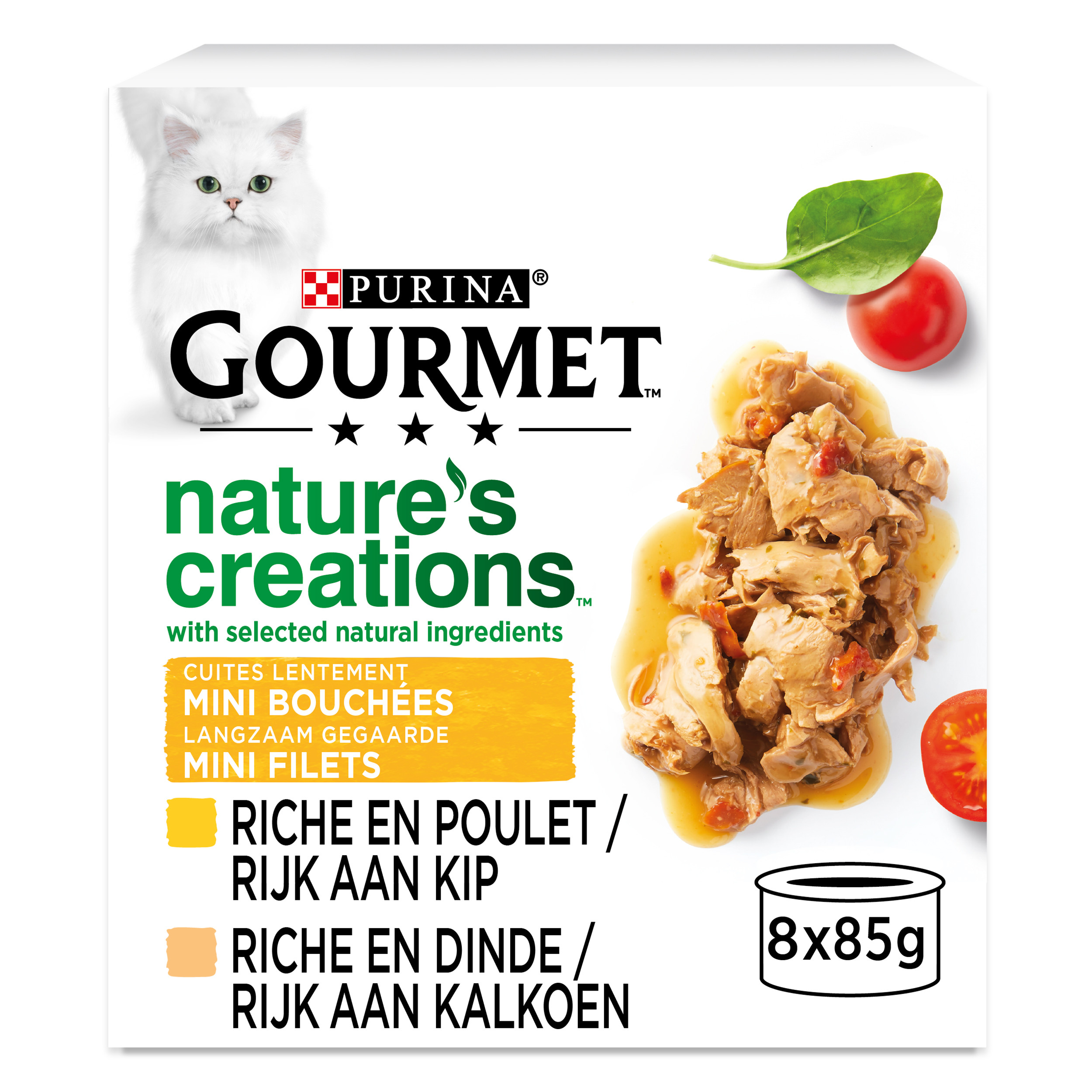 Purina Gourmet Nature'S Creations Mini Bouchées Volaille  8X85G