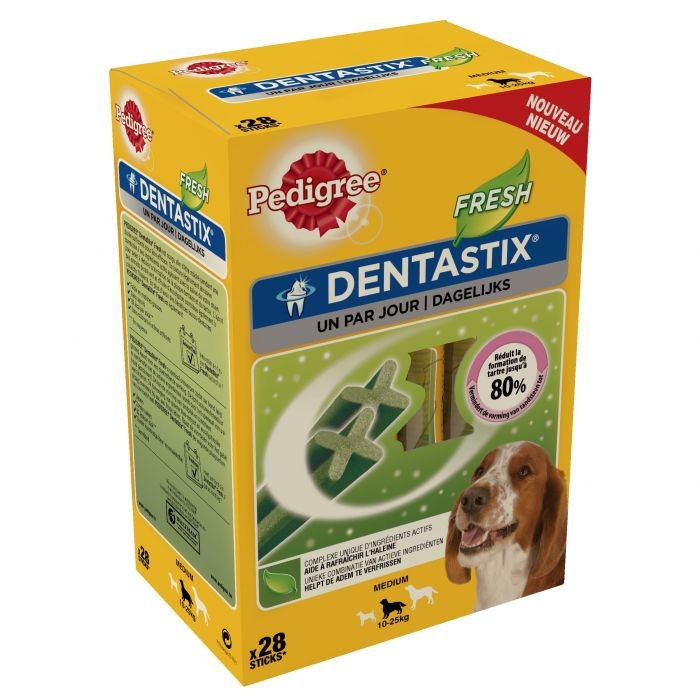 Pedigree Dentastix Fresh Un Par Jour Friandises  Medium 10-25 Kg 28 Pièces 720 G