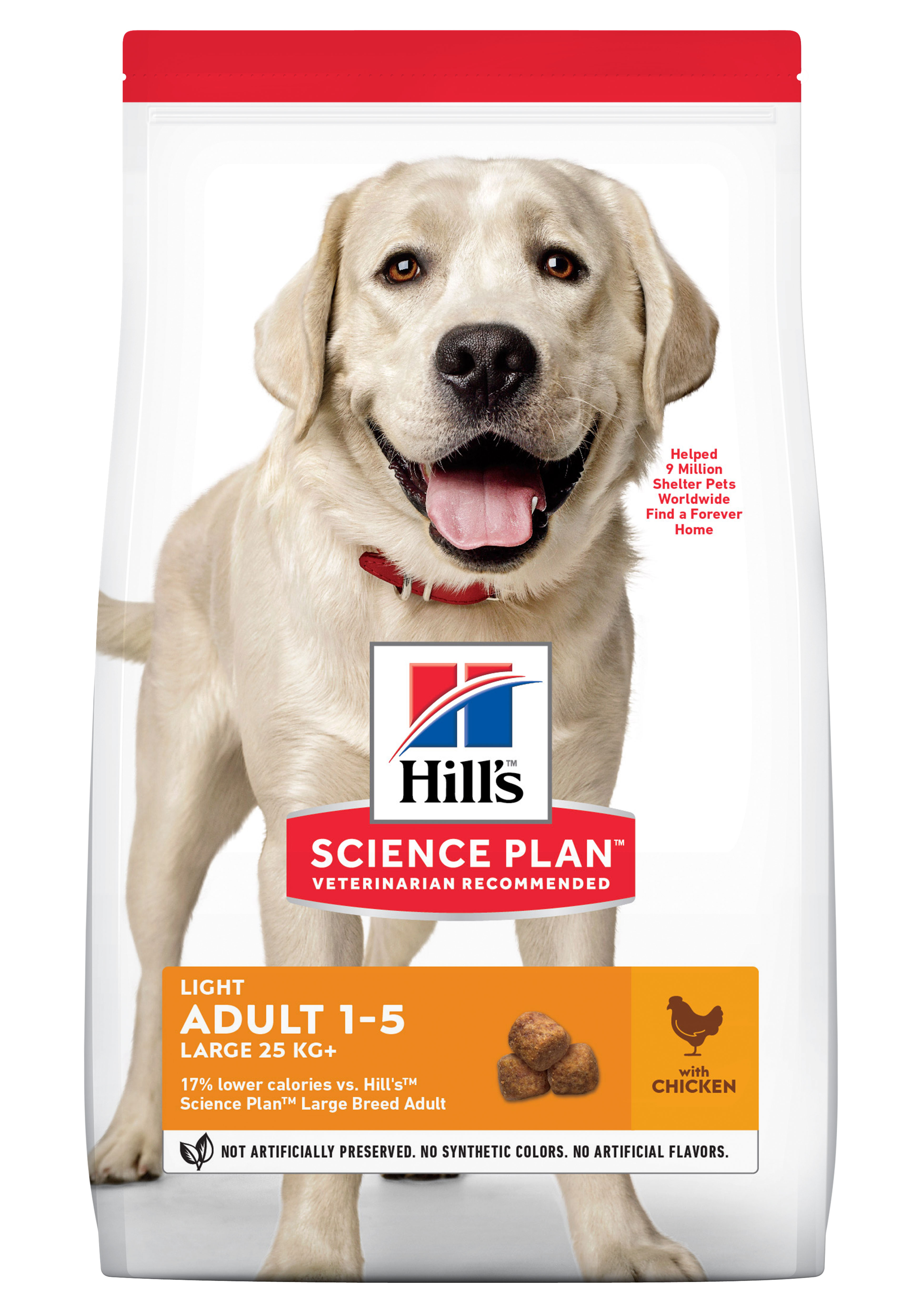 Hill's Science Plan Adult Light croquettes pour grand chien au poulet 18 kg